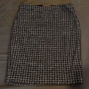 J. Crew Black and White Tweed Pencil Skirt
